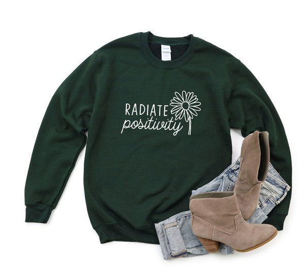 Radiate Positivity Flower Graphic Sweatshirt