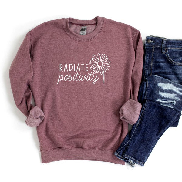 Radiate Positivity Flower Graphic Sweatshirt