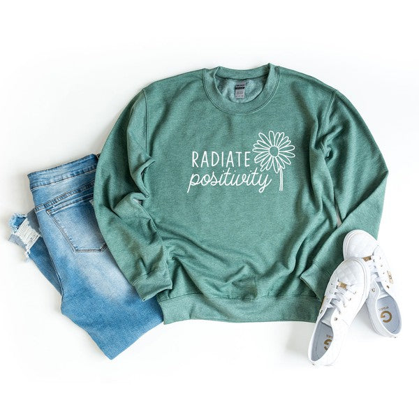 Radiate Positivity Flower Graphic Sweatshirt