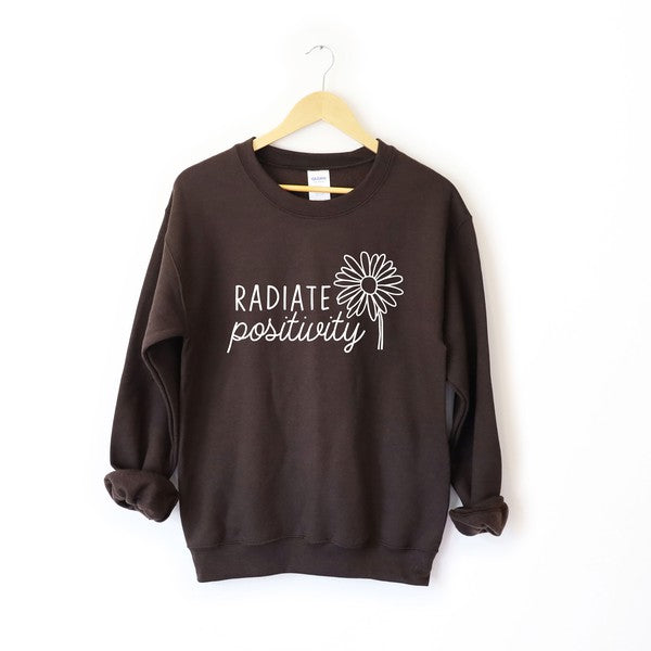 Radiate Positivity Flower Graphic Sweatshirt
