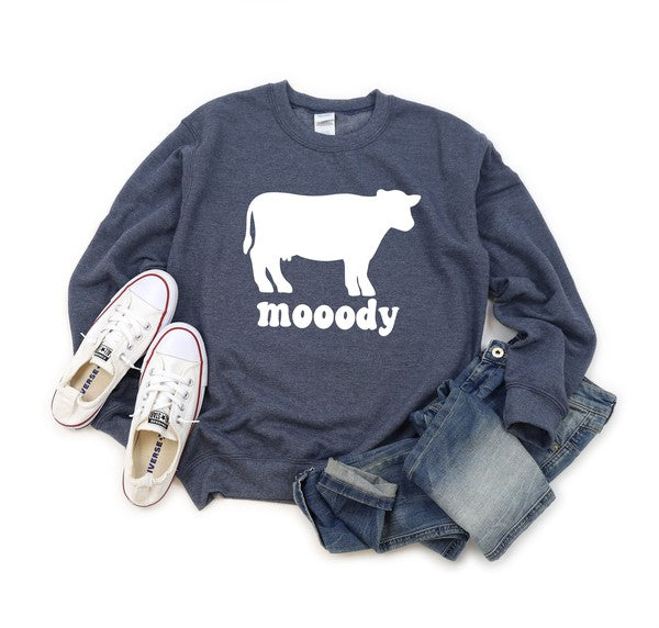 Moody Cow Graphic Sweatshirt