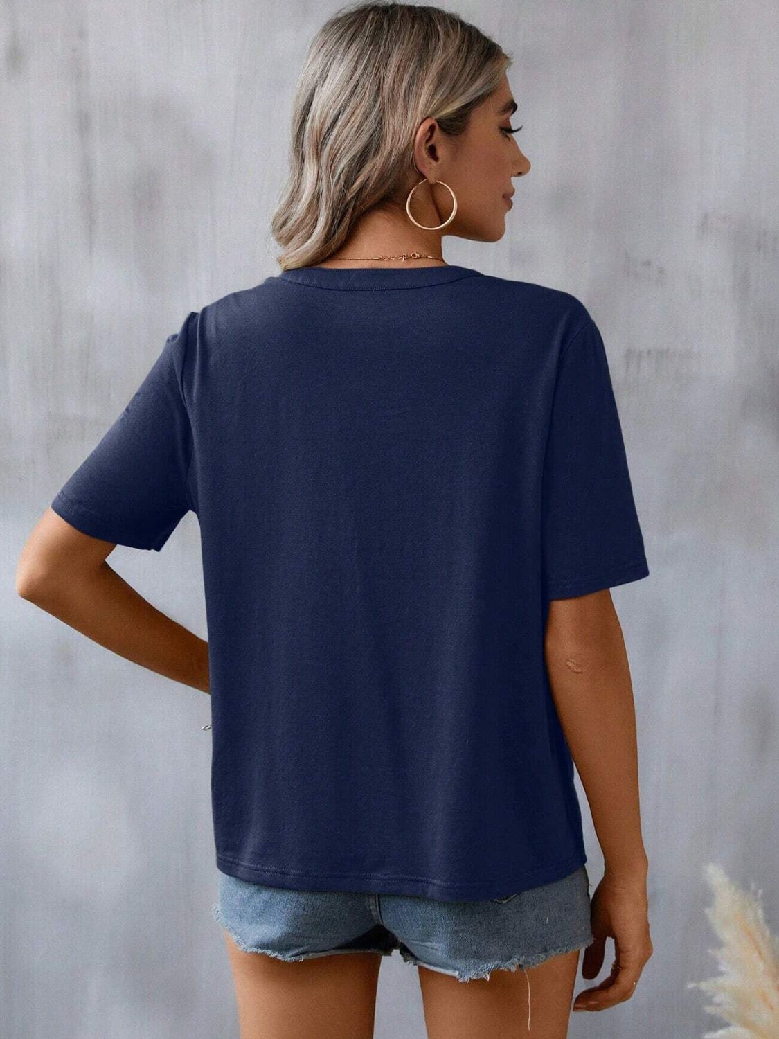 Embroidered Short Sleeve Blouse