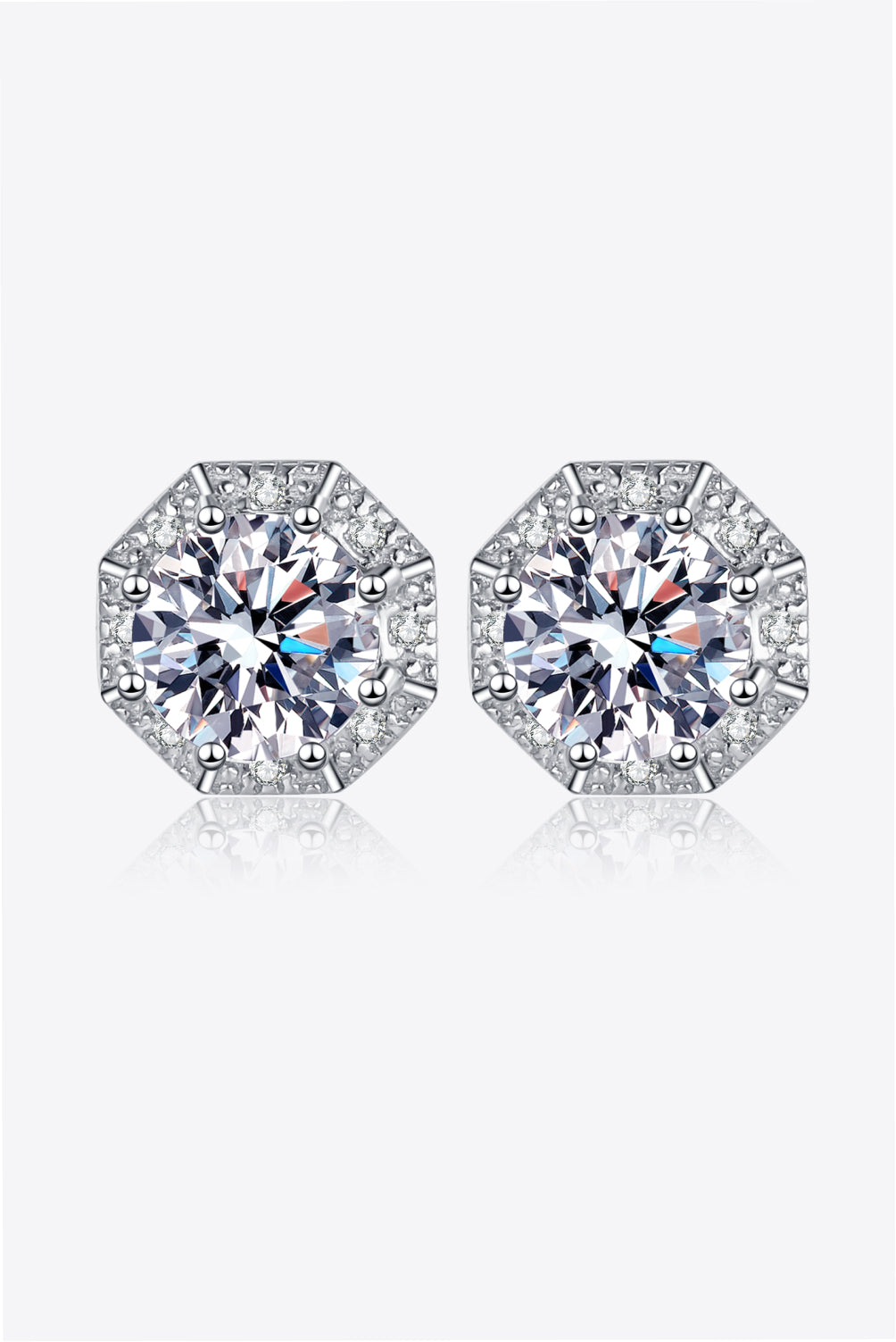 New 2 CT Moissanite Diamomd Sterling Silver Stud hot Earrings