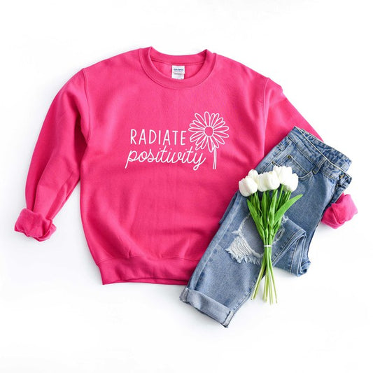 Radiate Positivity Flower Graphic Sweatshirt